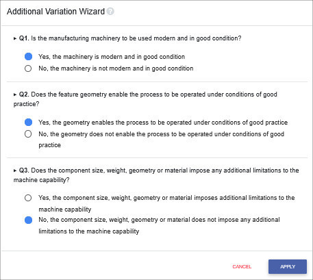 Software window displaying user options